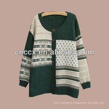 Suéter de la rebeca del telar jacquar de las mujeres de los colores 12STC0651